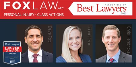 Three Fox Law Attorneys Named Best Lawyers For 2023 Fox Law Apc