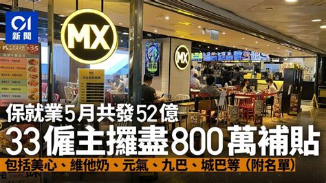 保就業｜77萬僱主5月獲發共52億補貼 33個攞盡800萬（含名單） 香港及世界新聞討論 香港討論區 Hk