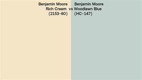 Benjamin Moore Rich Cream Vs Woodlawn Blue Side By Side Comparison