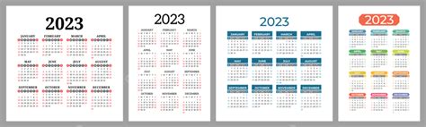 Calendario 2023 Año Conjunto Descarga gratuita de plantilla en Pngtree