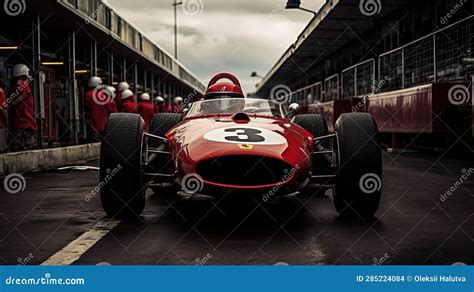 The Pit Lane Of A Red Racing Car Stock Illustration Illustration Of