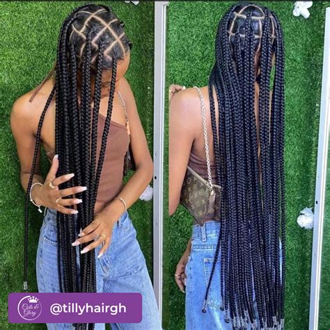 40 Waist Length To Floor Length Long Box Braids Hairstyles To Make A Statement In Coils And Glory