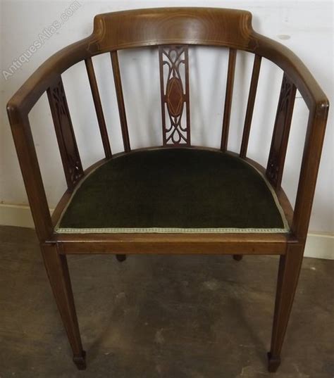 Edwardian Inlaid Mahogany Tub Armchair As A Antiques Atlas