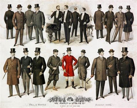 Men In Suits Differing Levels Of Formality And Functionality 1895 Victorian Mens Fashion