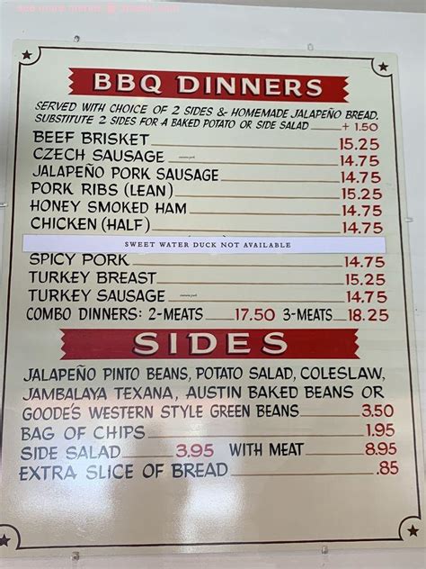 Online Menu of Goode Company BBQ Restaurant, Houston, Texas, 77024 - Zmenu