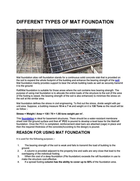 Different Types Of Mat Foundation by pwhite91 - Issuu