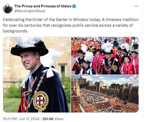 Prince William Celebrates Order Of The Garter As King Charles Snubbed