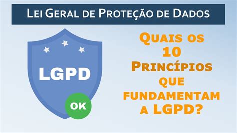 Quais Os 10 Princípios Que Fundamentam A Lgpd Youtube