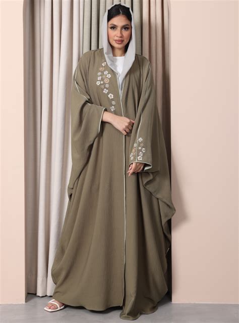 Rmd Crepe Fabric With Handmade Embroidery And Beadwork Abayas From