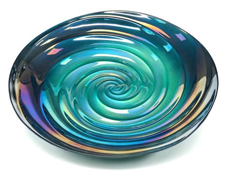 Lot Spiral Abstract Art Glass Charger