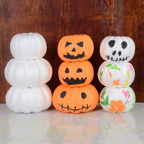 10pcs White Foam Pumpkin Models Polystyrene Styrofoam Artificial