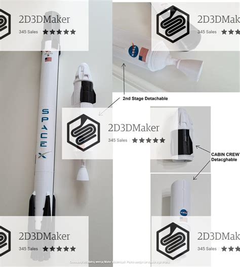 Spacex Falcon 9 Crew Dragon Capsule 176 84cm33inch Decals Etsy