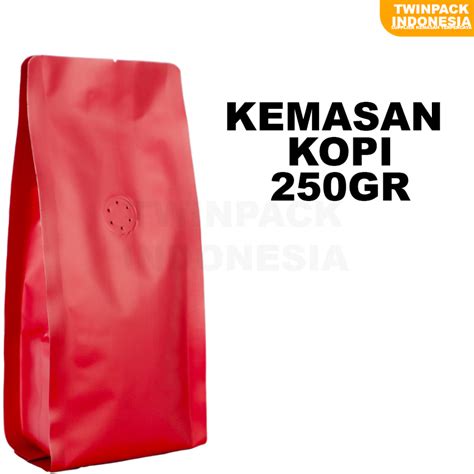 Jual Kemasan Kopi Gram Merah Gusset Premium Aluminium Foil