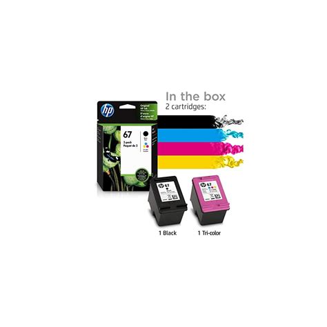 HP 67 Black/Tri-color Ink Cartridges (2 Count - Pack of 1) | Works with ...