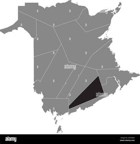 Black Flat Blank Highlighted Location Map Of The KINGS COUNTY Inside