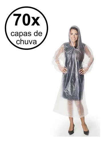 Kit Capas De Chuva Descart Vel Transparente Unissex Frete Gr Tis