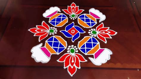 Dot Rangoli 15x1 Dots Bhogi Kundala Muggulu Easy Pongal Pot