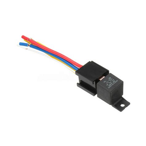 12V 80A 5 Pin SPDT Automotive Wire Relay Socket Control Harness