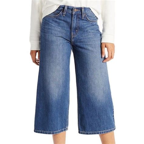 Womens Levis® Jean Culottes 24 Liked On Polyvore Featuring Pants