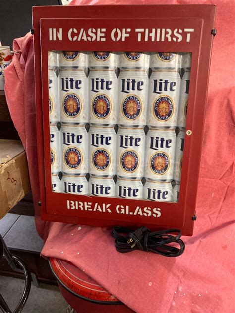 Miller Lite in case of thirst break glass beer sign for Sale - Virtual