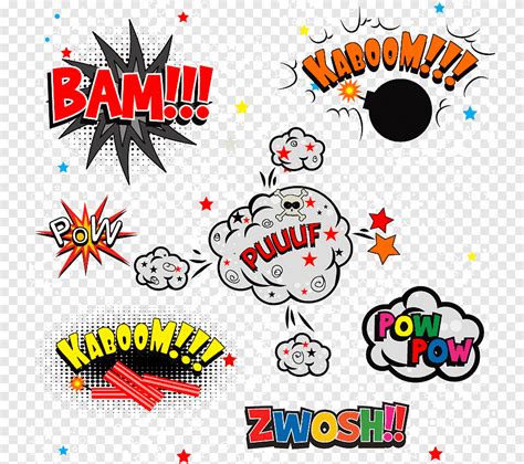 Bam And Kaboom Text Illustration Comic Book Comics Mushroom