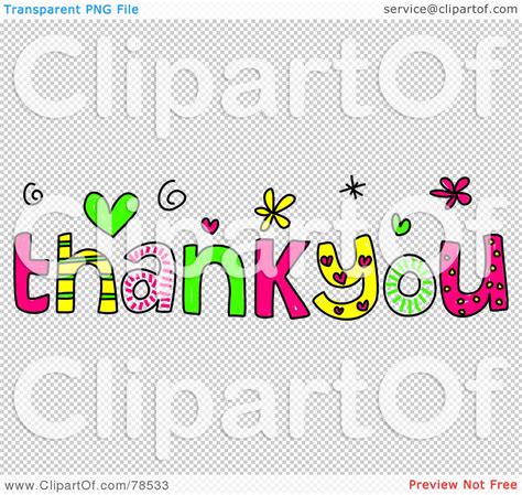 Royalty-Free (RF) Clipart Illustration of Colorful Thank You Words by ...