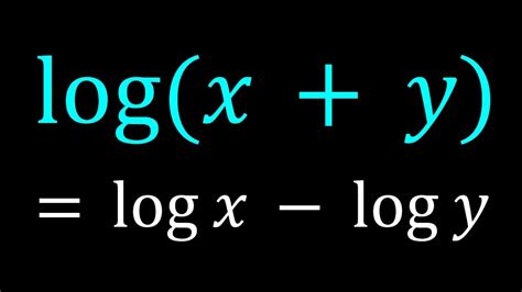 Solving Log X Y Log X Log Y Youtube