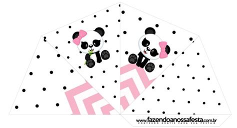 Kit Panda Menina Rosa 3 53 Panda Rosa Menina Fazendo A Nossa Festa