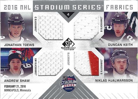 Hjalmarsson Sp Game Used Stadium Series Quad Fabrics Jsy W Flickr