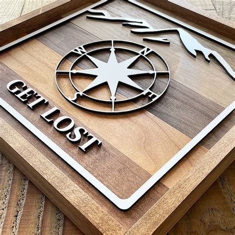 Wooden Compass Wall Art Etsy