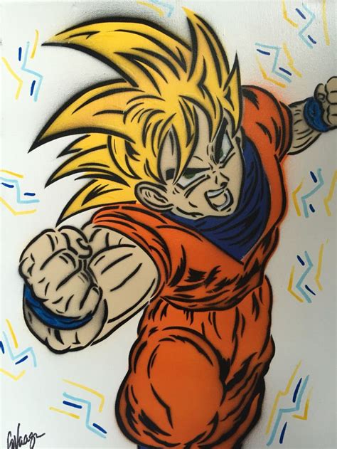 Goku Super Saiyan Dragonball Z Spray Painting Dbz Goku Super Super