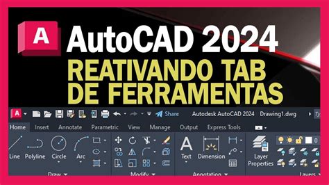 Autocad 2024 Tab De Ferramenta Sumiu Youtube