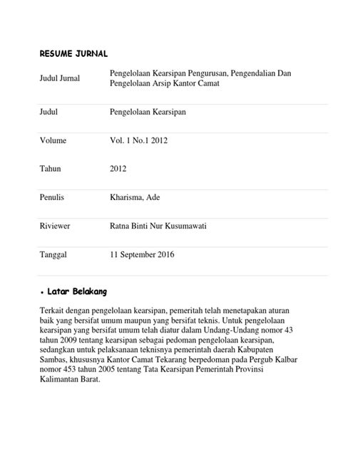 Contoh Resume Jurnal Pdf