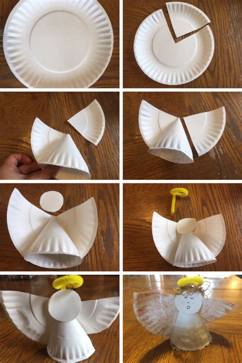 DIY Stand Up Paper Plate Angel Out Upon The Waters Christmas Angel