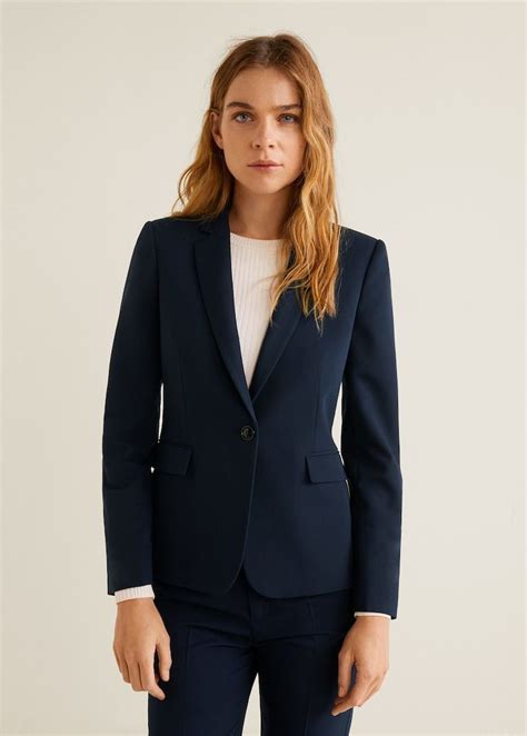 Blazer Básico Estruturado Blazers For Women Blue Blazer Women Navy Blue Blazer Women