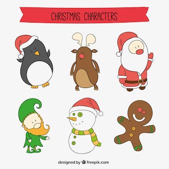 Free Vector | Christmas cartoon characters