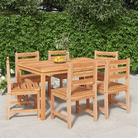 Conjunto de jantar para jardim 7 pcs madeira de teca maciça Loja