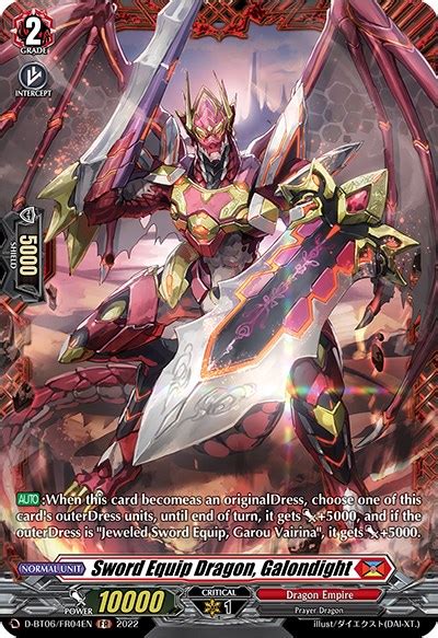 Sword Equip Dragon, Galondight (FR) - Blazing Dragon Reborn - Cardfight ...