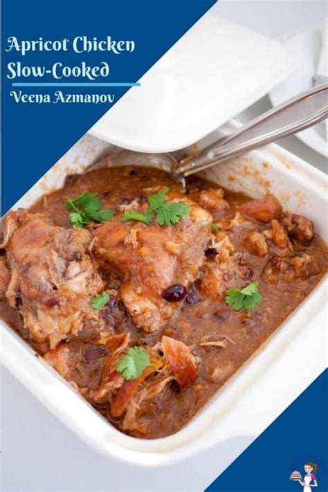 Slow Cooker Apricot Chicken Recipe - Veena Azmanov Kitchen