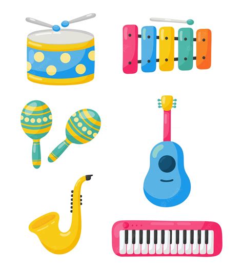 Cartoon Illustration Of Musical Instruments Objects Clip Art Set Clip