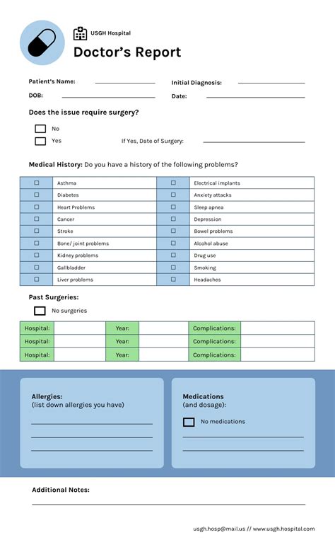 Doctors Report Template Venngage