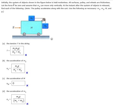 Initially The System Of Objects Shown In The Figure Below Is Held