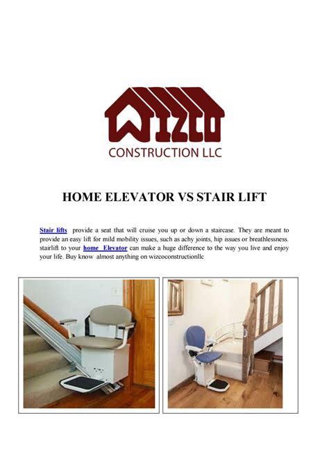 HOME ELEVATOR VS STAIR LIFT by Dr.Sunil Patidar - Issuu