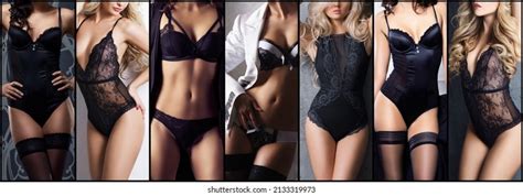 Set Photos Beautiful Sexy Women Lingerie Stock Photo Shutterstock