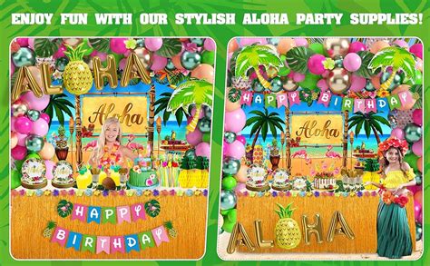 Luau Birthday Party Decorations 323pcs Hawaiian Tropical Aloha Party Supplies For