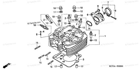 Honda Motorcycle 2004 Oem Parts Diagram For Cylinder Head