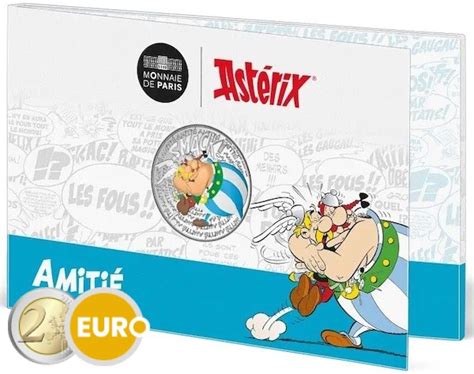 50 euros France 2022 Astérix Amitié Argent colorisé 2eurocommemorative fr