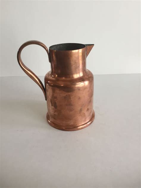 Vintage E Dehillerin Copper Water Pitcher Paris France Pitcher Water