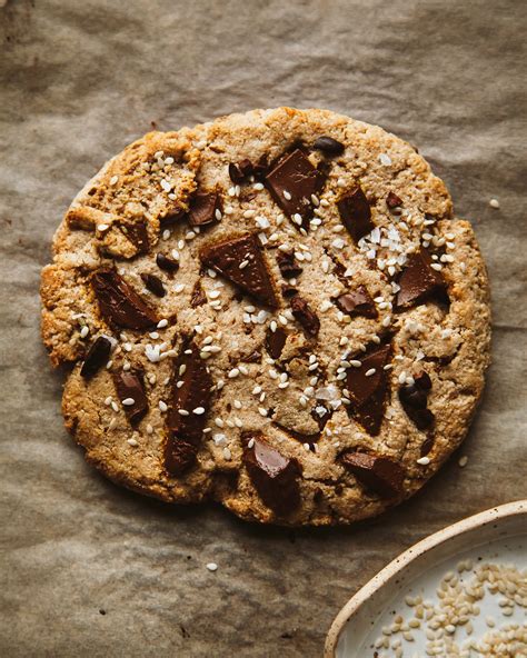 Jumbo Vegan Grain Free Tahini Chocolate Chunk Cookie The First Mess