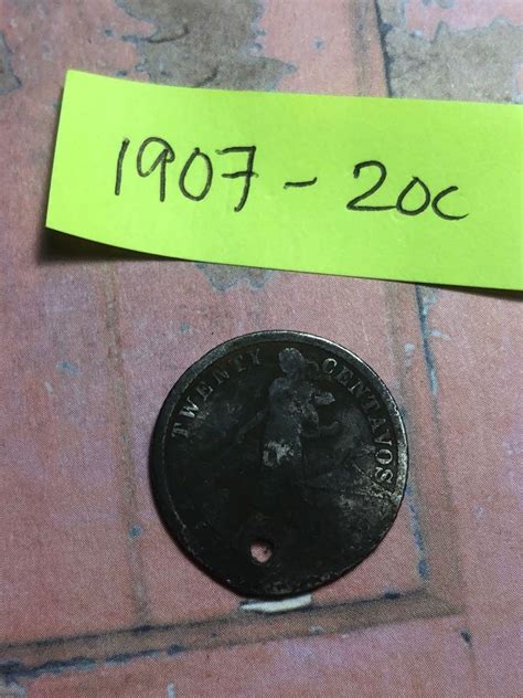 20 Centavo 1907 Old Philippine Coins Hobbies Toys Memorabilia